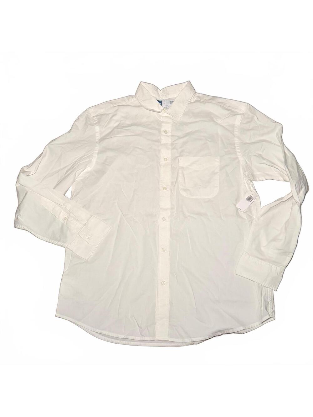 Old Navy Everyday White Button-Up Shirt Regular Fit Large